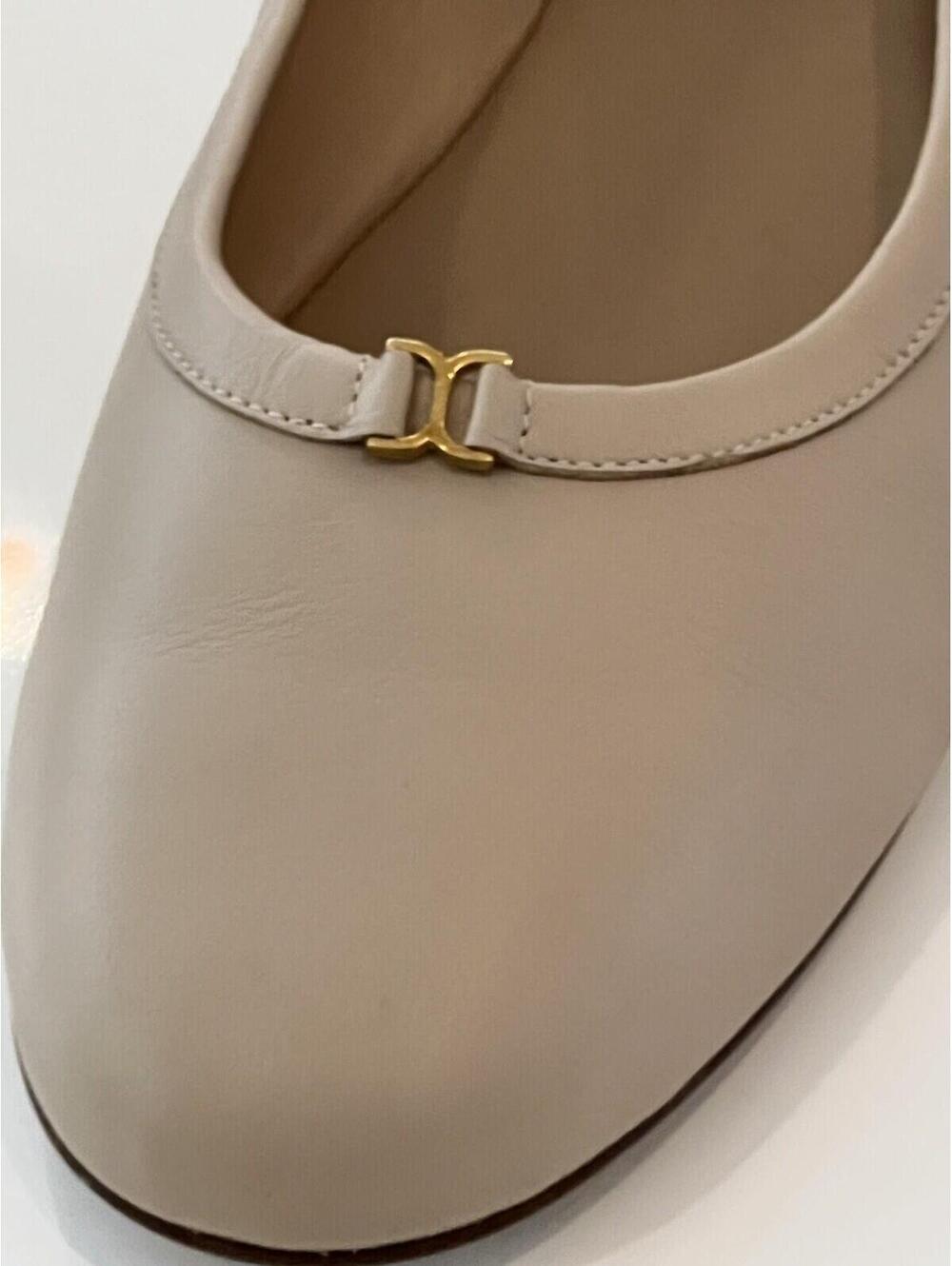 Chloé $650 Lauren Leather Ballerina Flat Women's Size 39.5 W Delicate Nude - Picture 2 of 10